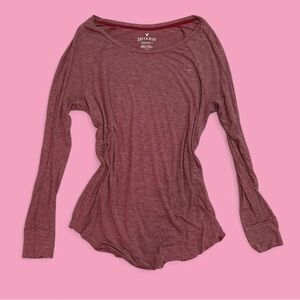 American Eagle Red Striped Long Sleeve